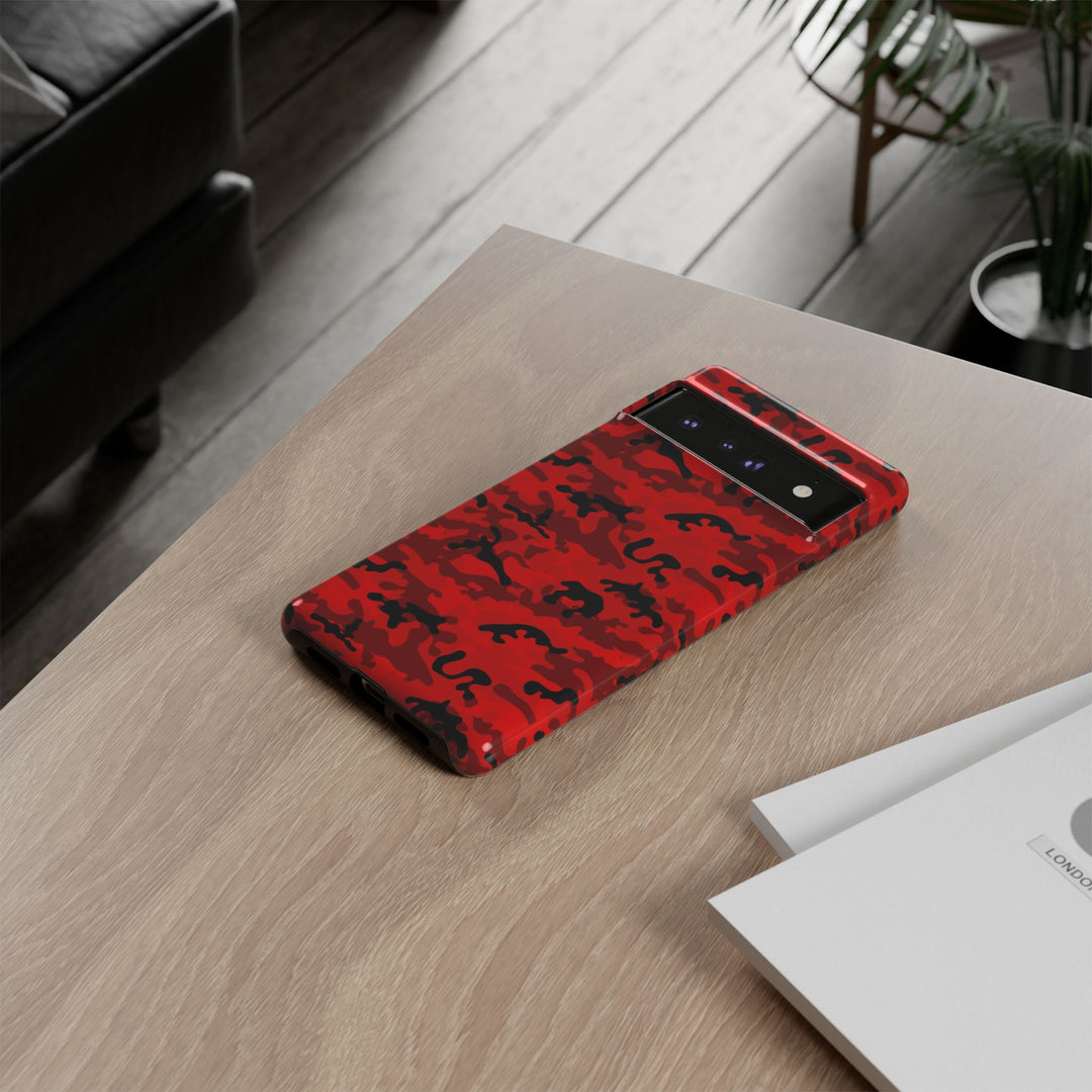 Impact Resistant, Red Camo Camouflage, Cute Phone Cases for Samsung S24, S23, S22, S21, IPhone 15 pro Iphone 14 pro Iphone 13 IPhone 12 Iphone 11 - Studio40ParkLane