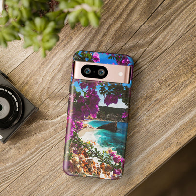 Impact Resistant, Bougainvillea Seaview, Cute Phone Cases for Samsung S24, S23, S22, S21, IPhone 15 pro Iphone 14 pro Iphone 13 IPhone 12 Iphone 11