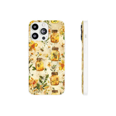 Cute Flexi Phone Cases, Honey Bees Yellow, Compatible with Samsung Galaxy S23, Samsung S22, Samsung S21, Samsung S20, Galaxy S20 Ultra