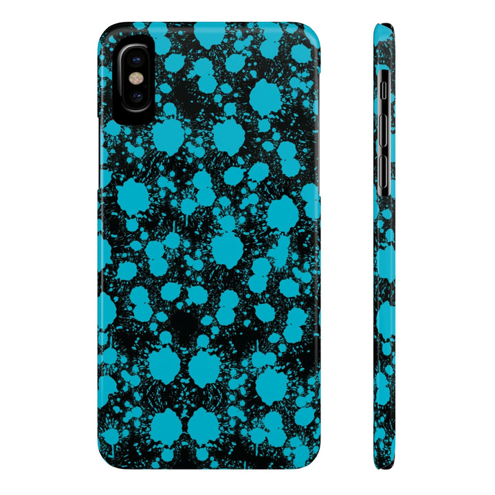 Slim Cute Phone Cases for Iphone - | iPhone 15 Case | iPhone 15 Pro Max Case, Iphone 14 Case, Iphone 14 Pro Max, Iphone 13, Blue Paint Blots Splash - Studio40ParkLane