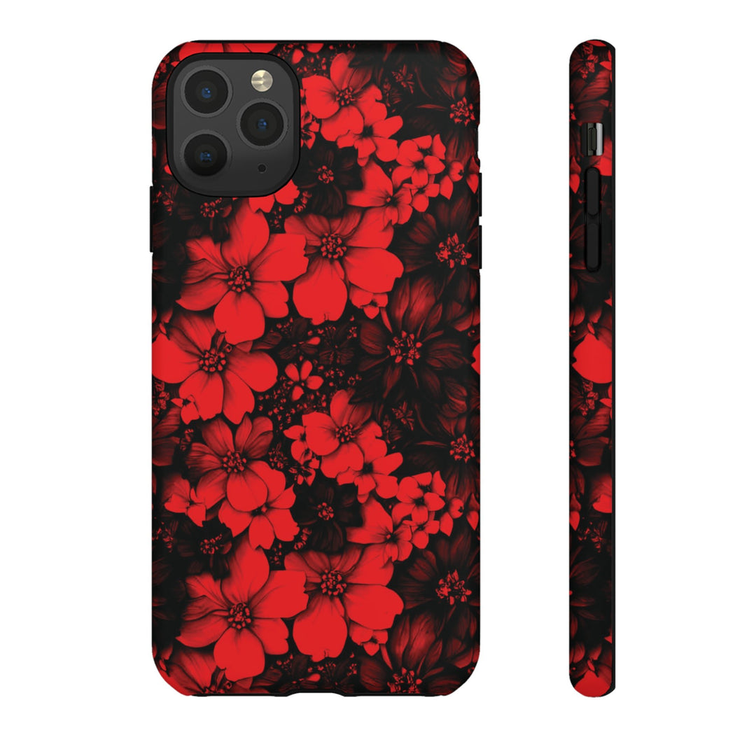 Cute IPhone Case | Red Black Flowers, iPhone 15 Case | iPhone 15 Pro Case, Iphone 14 Case, Iphone 14 Pro Max Case, Protective Iphone Case - Studio40ParkLane