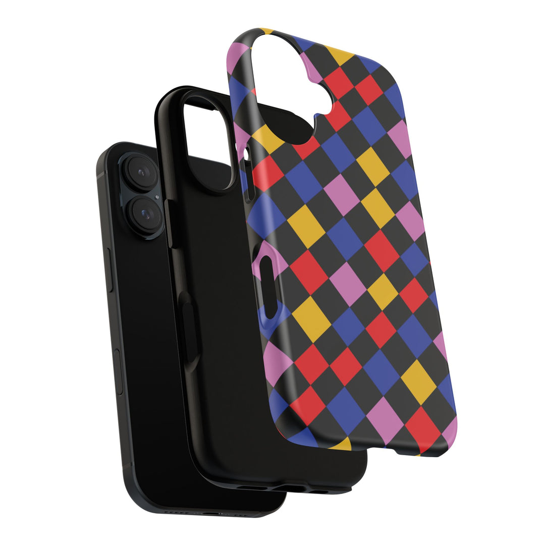 Aesthetic Tough Colorful Checkerboard Phone Case Premium - For iPhone 17 Pro Max iPhone 16 Pro iPhone 15 Iphone 14 Plus 13 Pro 12 11 10 XR - Studio40ParkLane