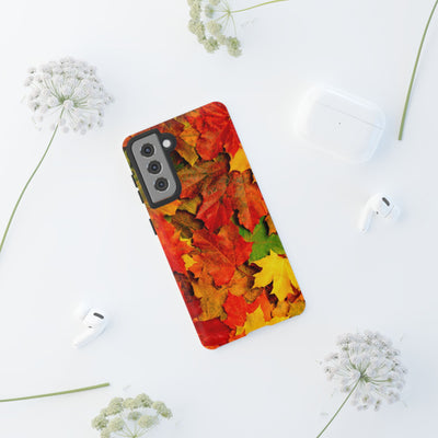 Fall Leaves Impact Resistant, Cute Phone Cases for Samsung S24, S23, S22, S21, IPhone 15 pro Iphone 14 pro Iphone 13 IPhone 12 Iphone 11