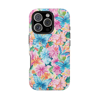 Butterflies Flowers Magsafe Cute Phone Case for Iphone Gift for Her, iPhone 16 Case iPhone 15 Pro Max Case, Iphone 14, Iphone 14 Pro Max, 13, 12