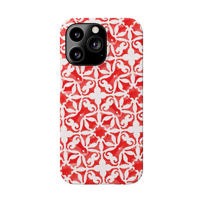 Slim Red Mosaic Gift for Her Cute Phone Cases for Iphone 16 Case | iPhone 15 Case | iPhone 15 Pro Max Case, Iphone 14, Iphone 14 Pro Max, Iphone 13, 12, 11, 10, 8,7