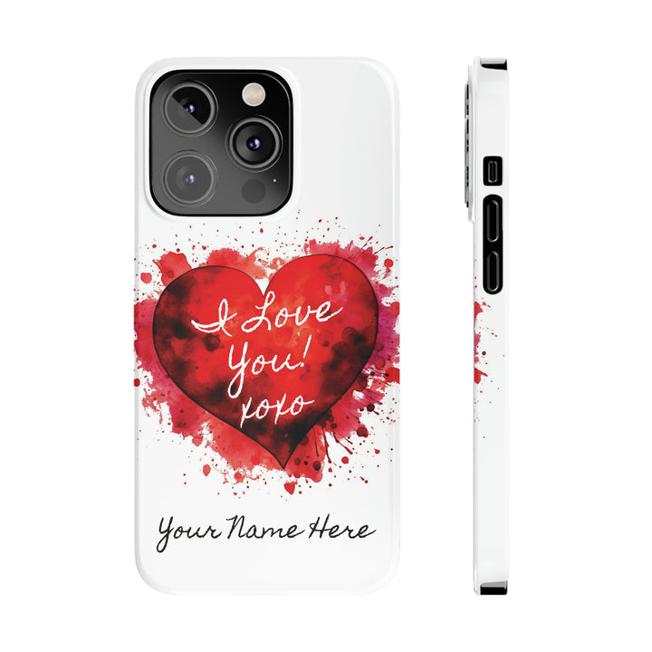 Slim Personalized Slim Cute iPhone Cases - | iPhone 15 Case | iPhone 15 Pro Max Case, Iphone 14 Case, Iphone 14 Pro Max, Iphone 13, Valentine Heart Love - Studio40ParkLane