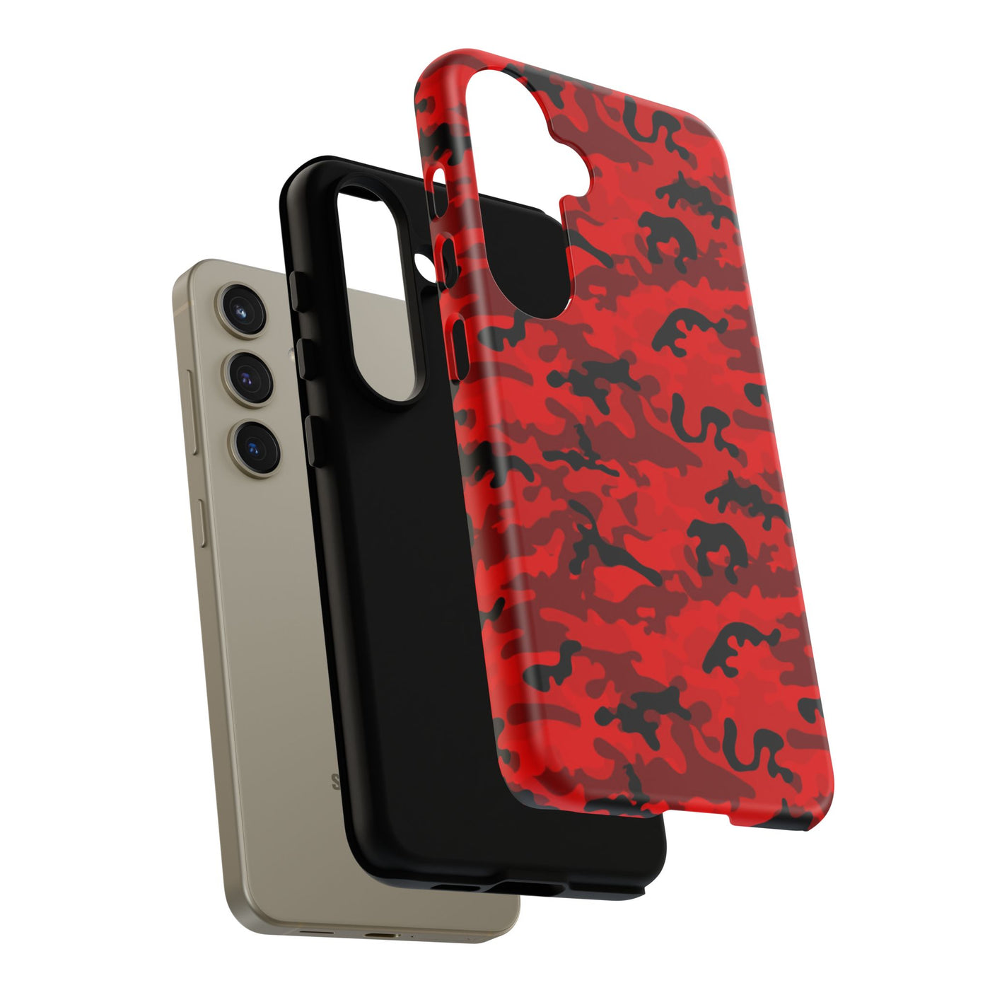 Impact Resistant, Red Camo Camouflage, Cute Phone Cases for Samsung S24, S23, S22, S21, IPhone 15 pro Iphone 14 pro Iphone 13 IPhone 12 Iphone 11