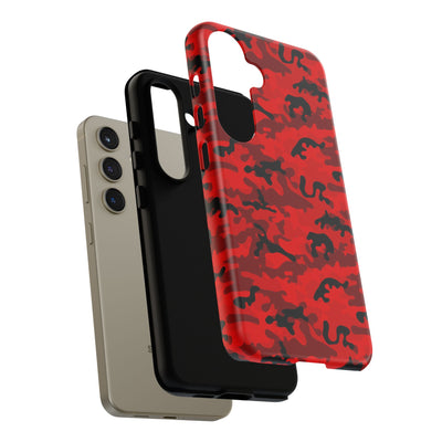 Impact Resistant, Red Camo Camouflage, Cute Phone Cases for Samsung S24, S23, S22, S21, IPhone 15 pro Iphone 14 pro Iphone 13 IPhone 12 Iphone 11