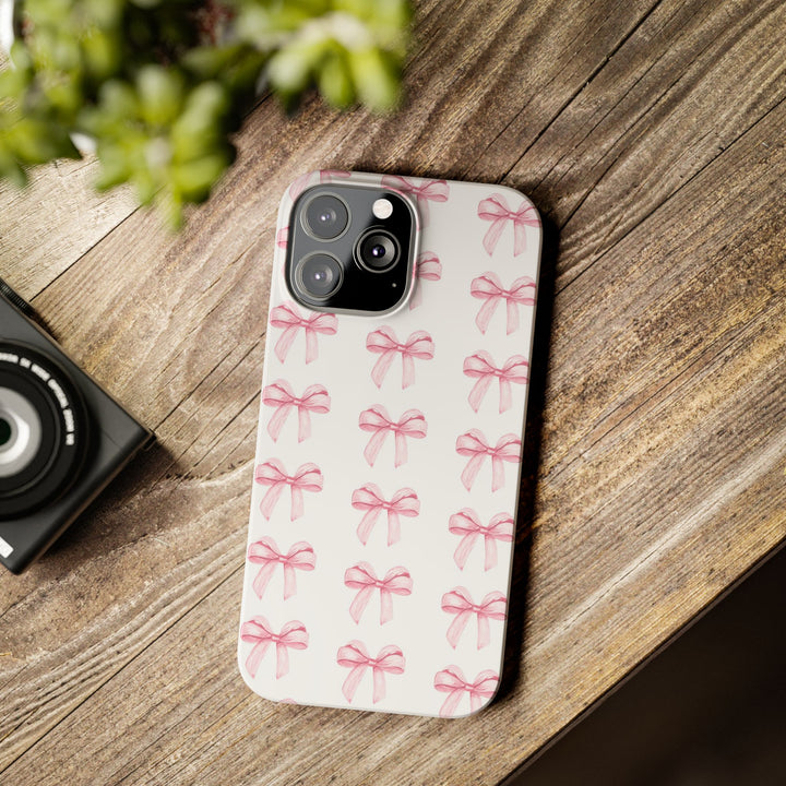 Slim Pink Bows Cute Phone Cases for Iphone 16 Pro Max | iPhone 15 Case | iPhone 15 Pro Max Case, Iphone 14, Iphone 14 Pro Max, Iphone 13 12 11 8 7 - Studio40ParkLane