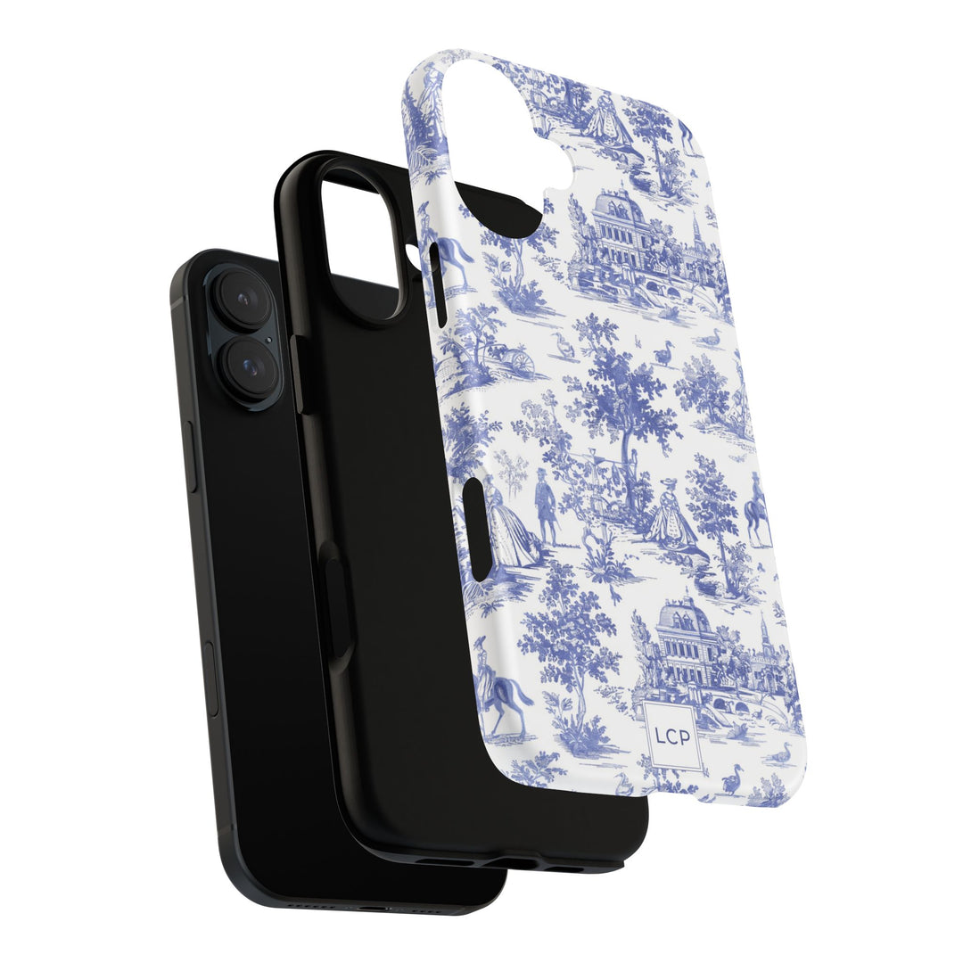 Personalized Custom French Toile Tough Cute Phone Case For Apple iPhone 18, 17, 16, 15 14, Pro Max, Samsung Galaxy S26, S25, S24 Plus Ultra
