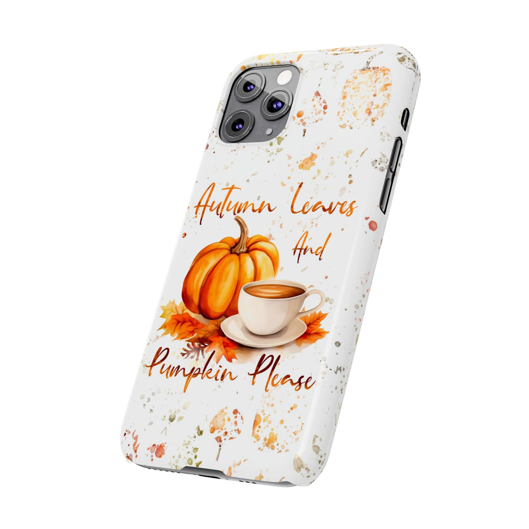 Slim Fall Leaves and Pumpkins Slim Cute Phone Cases for Iphone | iPhone 15 Case | iPhone 15 Pro Max Case, Iphone 14, Iphone 14 Pro Max, Iphone 13 - Studio40ParkLane