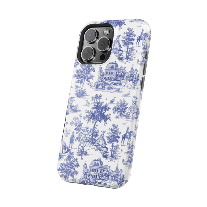 Blue Toile Magnetic Impact-Resistant Cute Phone Case for Iphone 16, iPhone 15 Pro Max Plus 14, 13, 12, 11 Gift for her - Studio40ParkLane