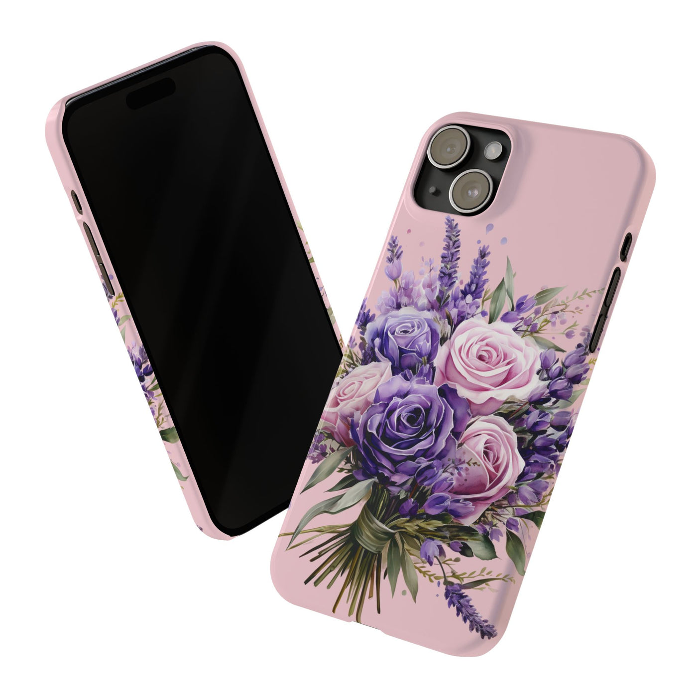 Slim Lavender Bouquet Flowers Cute Phone Cases for Iphone 16 Pro Max | iPhone 15 Case | iPhone 15 Pro Max Case, Iphone 14, Iphone 14 Pro Max, Iphone 13 12 11 8 7