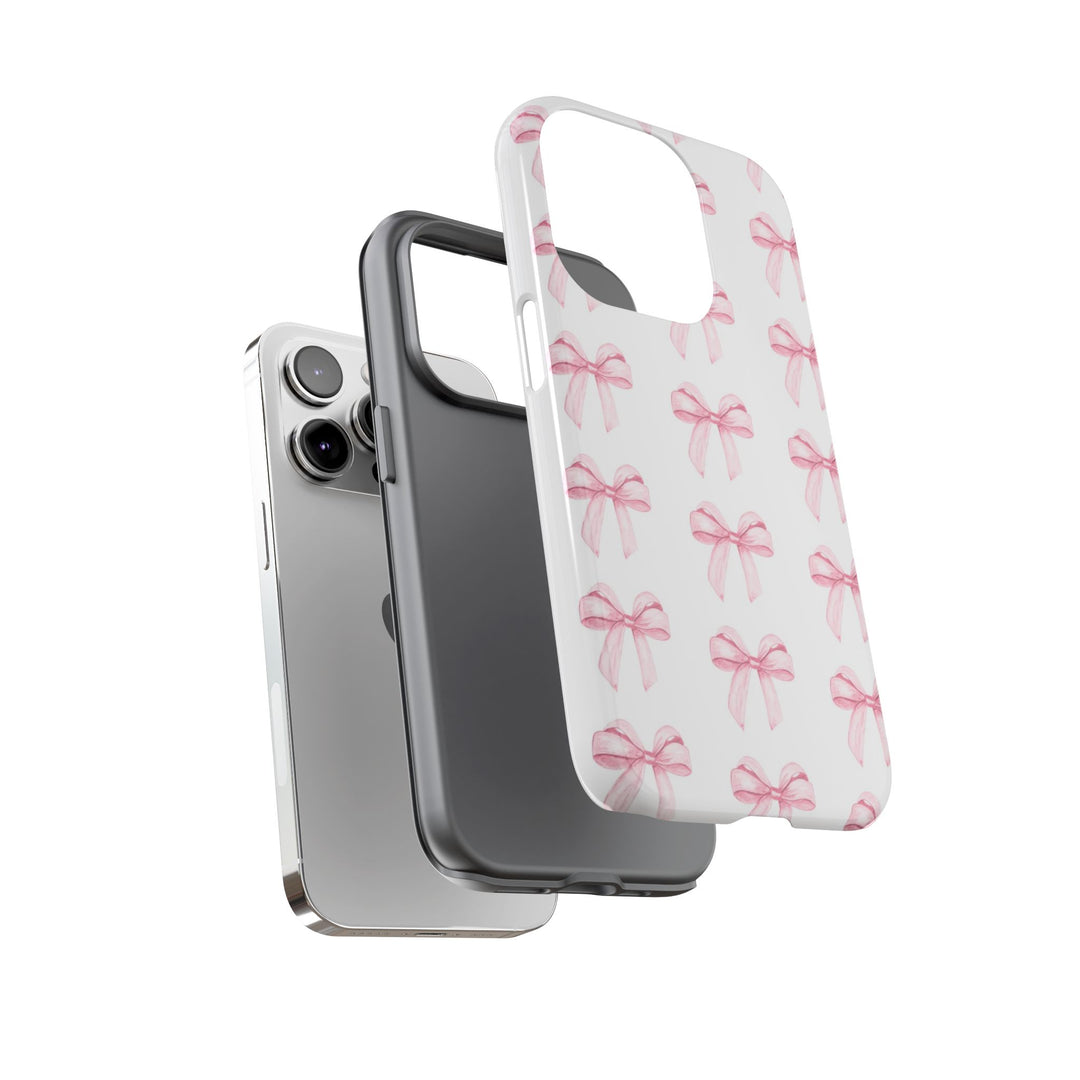 Pink Bows Cute Phone Case, for IPhone 16 Pro Max | Iphone 15, Iphone 14, IPhone 13 Case, 11 8 7, Samsung Galaxy S24, S23, S22, S21, 2 Layer Protection - Studio40ParkLane