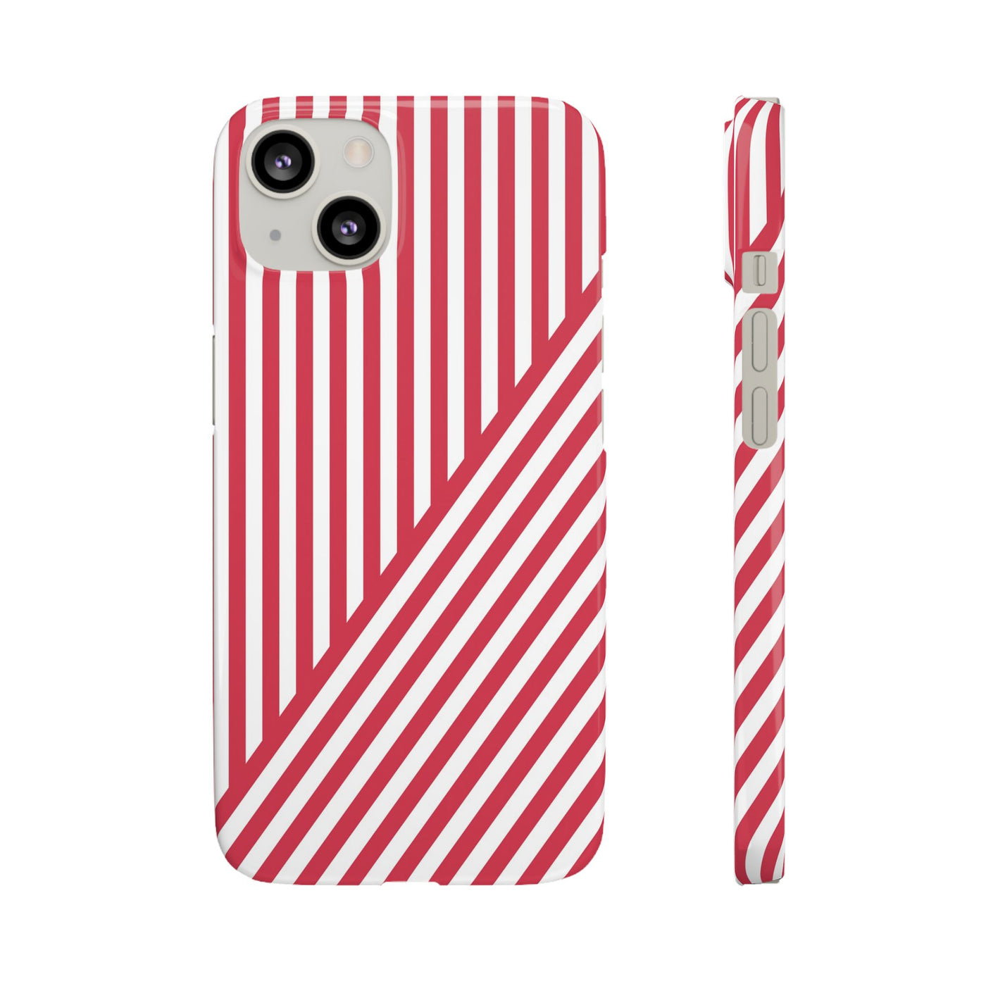 Aesthetic Winterberry Red Stripes Cute Phone Case Sleek Snap - For iPhone 17 Pro Max iPhone 16 Pro iPhone 15 Iphone 14 Plus 13 Pro 12 11 10 Gift - Studio40ParkLane
