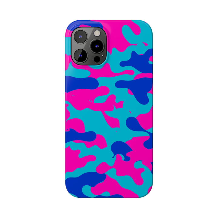 Slim Cute Phone Cases for Iphone - | iPhone 15 Case | iPhone 15 Pro Max Case, Iphone 14 Case, Iphone 14 Pro Max, Iphone 13, Blue Pink Camouflage - Studio40ParkLane