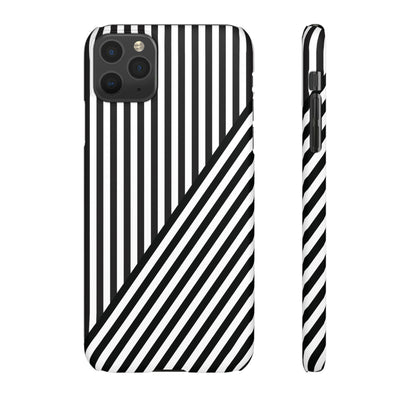 Aesthetic Black White Stripes Cute Phone Case Sleek Snap - For iPhone 17 Pro Max iPhone 16 Pro iPhone 15 Iphone 14 Plus 13 Pro 12 11 10 Gift - Studio40ParkLane