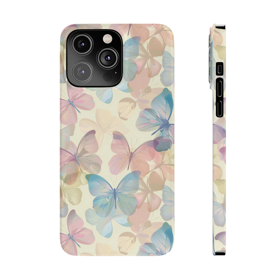 Slim Cute Phone Cases for Iphone - | iPhone 15 Case | iPhone 15 Pro Max Case, Iphone 14 Case, Iphone 14 Pro Max, Iphone 13, Summer Pastel Butterflies - Studio40ParkLane