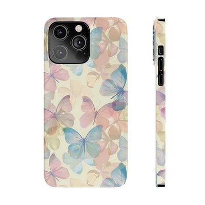 Slim Cute iPhone Cases - | iPhone 15 Case | iPhone 15 Pro Max Case, Iphone 14 Case, Iphone 14 Pro Max, Iphone 13, Summer Pastel Butterflies