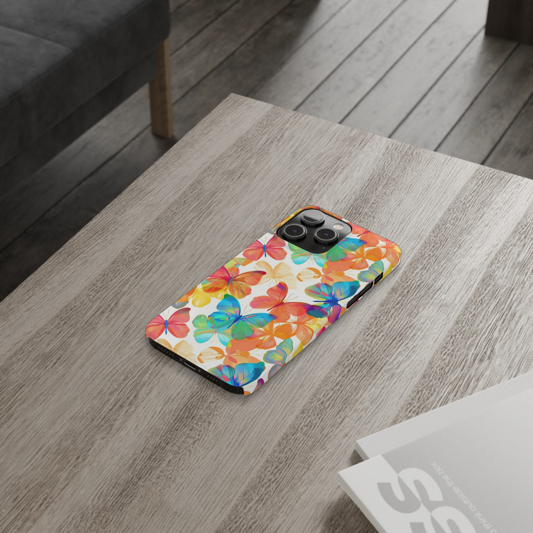 Slim Cute Phone Cases for Iphone - | iPhone 15 Case | iPhone 15 Pro Max Case, Iphone 14 Case, Iphone 14 Pro Max, Iphone 13, Summer Bright Butterflies - Studio40ParkLane