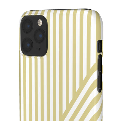 Aesthetic Yellow Beige Stripes Cute Phone Case Sleek Snap - For iPhone 17 Pro Max iPhone 16 Pro iPhone 15 Iphone 14 Plus 13 Pro 12 11 10 Gift