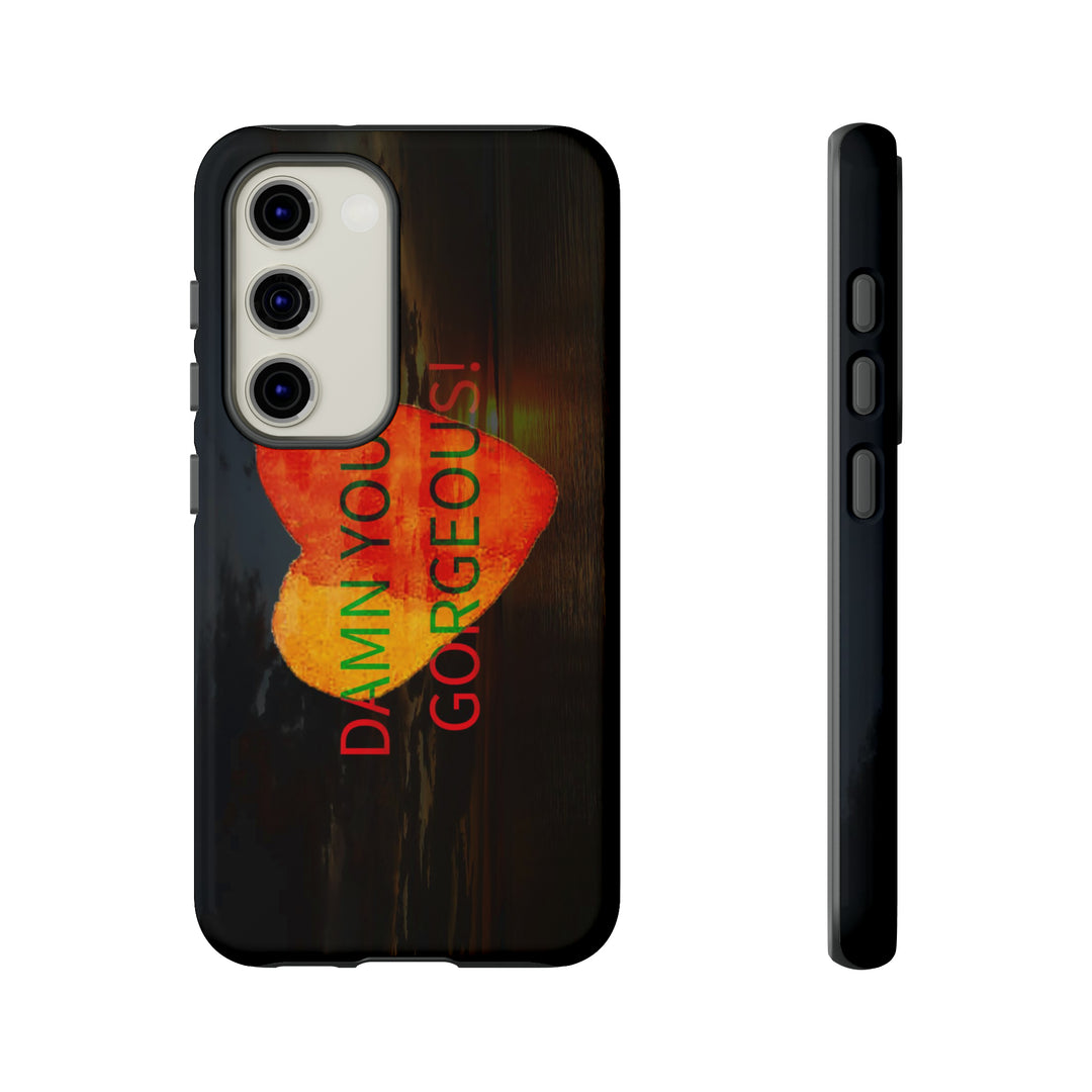 Cute Samsung Phone Case | Aesthetic Samsung Phone Case | Sunset Heart | Galaxy S23, S22, S21, S20 | Luxury Double Layer | Cool - Studio40ParkLane