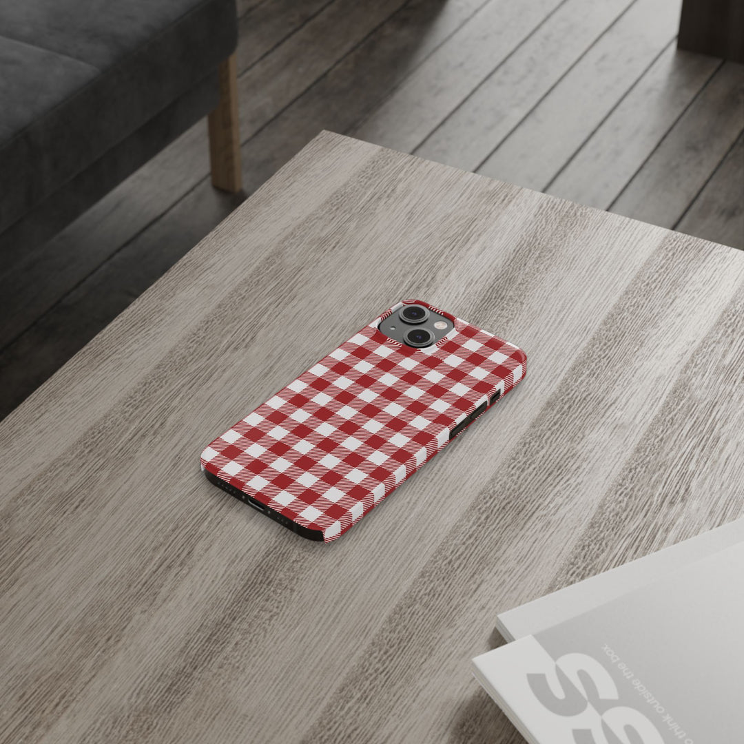 Slim Red Gingham Gift for Her Cute Phone Cases for Iphone 16 Pro Max | iPhone 15 Case | iPhone 15 Pro Max Case, Iphone 14, 13, 12, 11, 10, 8, 7 - Studio40ParkLane