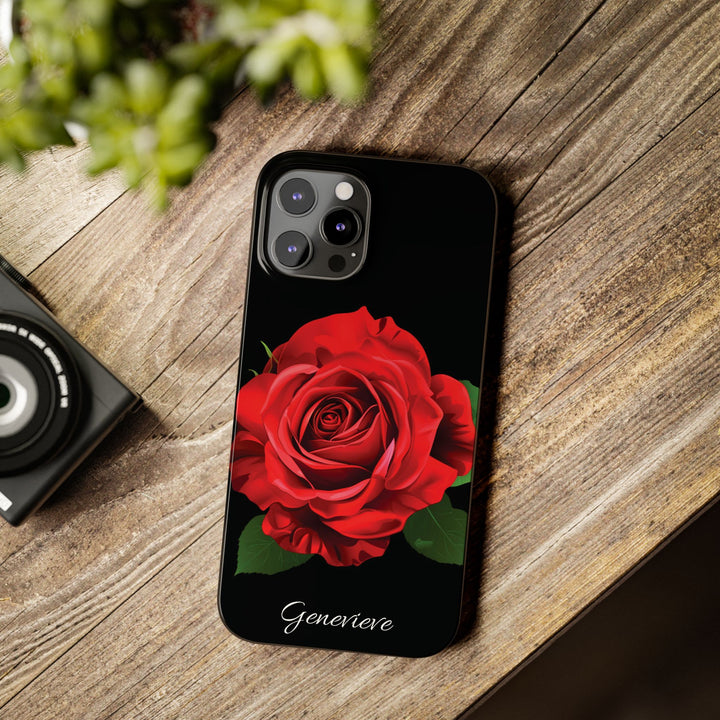 Slim Custom Personalized Red Rose Flowers Gift for Her Cute Phone Cases for Iphone 16 Pro Max | iPhone 15 Case | iPhone 15 Pro Max Case, Iphone 14, Iphone 14 Pro Max, Iphone 13 12 11 8 7 - Studio40ParkLane