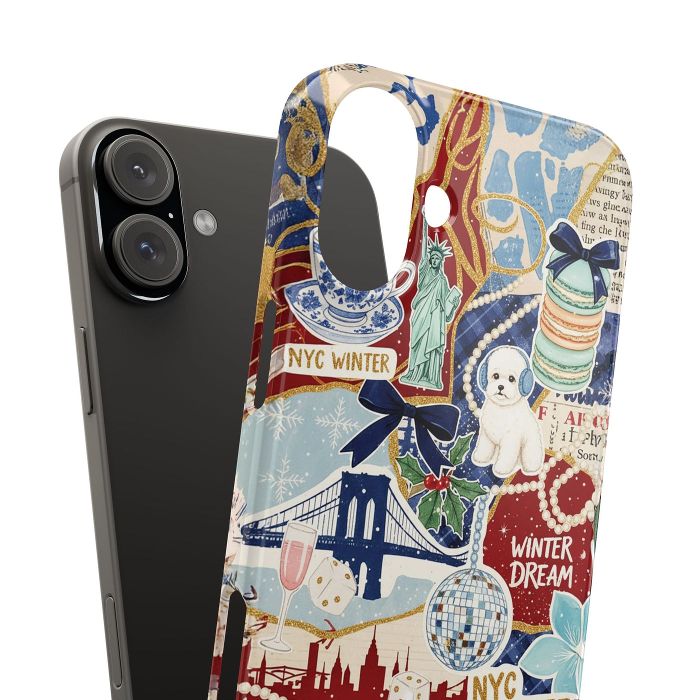 Slim New York Winter Coquette Collage Cute Phone Case for Iphone 16 - | iPhone 15 Pro Max Case | iPhone 14 Case Iphone 13 12 11 10 9 8 7 X - Studio40ParkLane