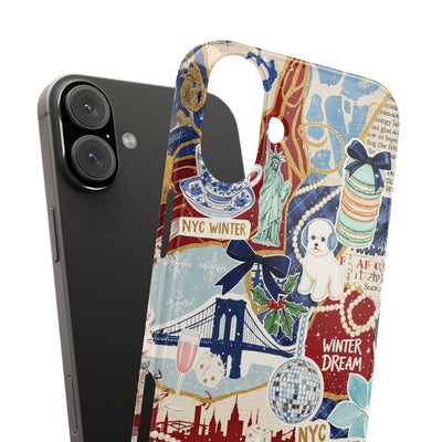 Slim New York Winter Coquette Collage Cute Phone Case for Iphone 16 - | iPhone 15 Pro Max Case | iPhone 14 Case Iphone 13 12 11 10 9 8 7 X - Studio40ParkLane