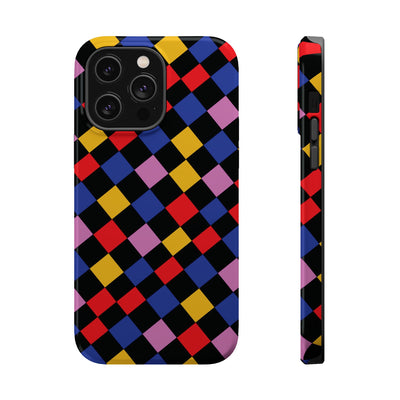 Aesthetic Colorful Checkerboard Tough Magsafe Phone Case - For iPhone 17 Pro Max iPhone 16 Pro iPhone 15 Iphone 14 Plus 13 Pro 12 11 Gift - Studio40ParkLane