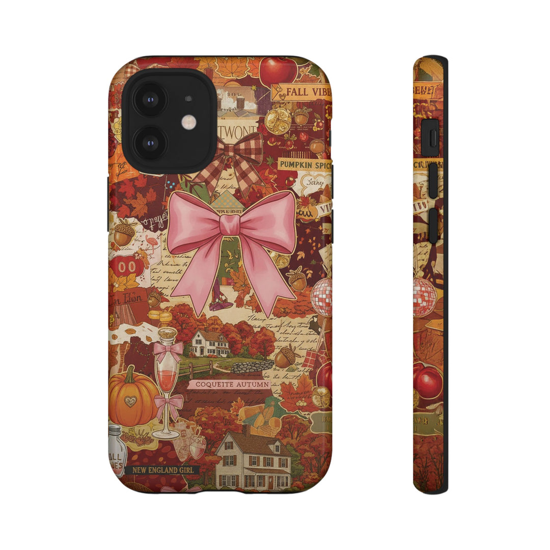 New England Fall Coquette Collage Tough Premium Phone Case - For iPhone 16 Pro Max iPhone 15 Pro iPhone Iphone 14 Plus 13 Pro 12 11 10 XR XS