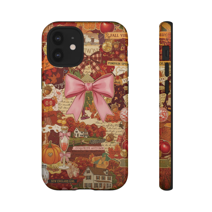 New England Fall Coquette Collage Tough Premium Phone Case - For iPhone 16 Pro Max iPhone 15 Pro iPhone Iphone 14 Plus 13 Pro 12 11 10 XR XS