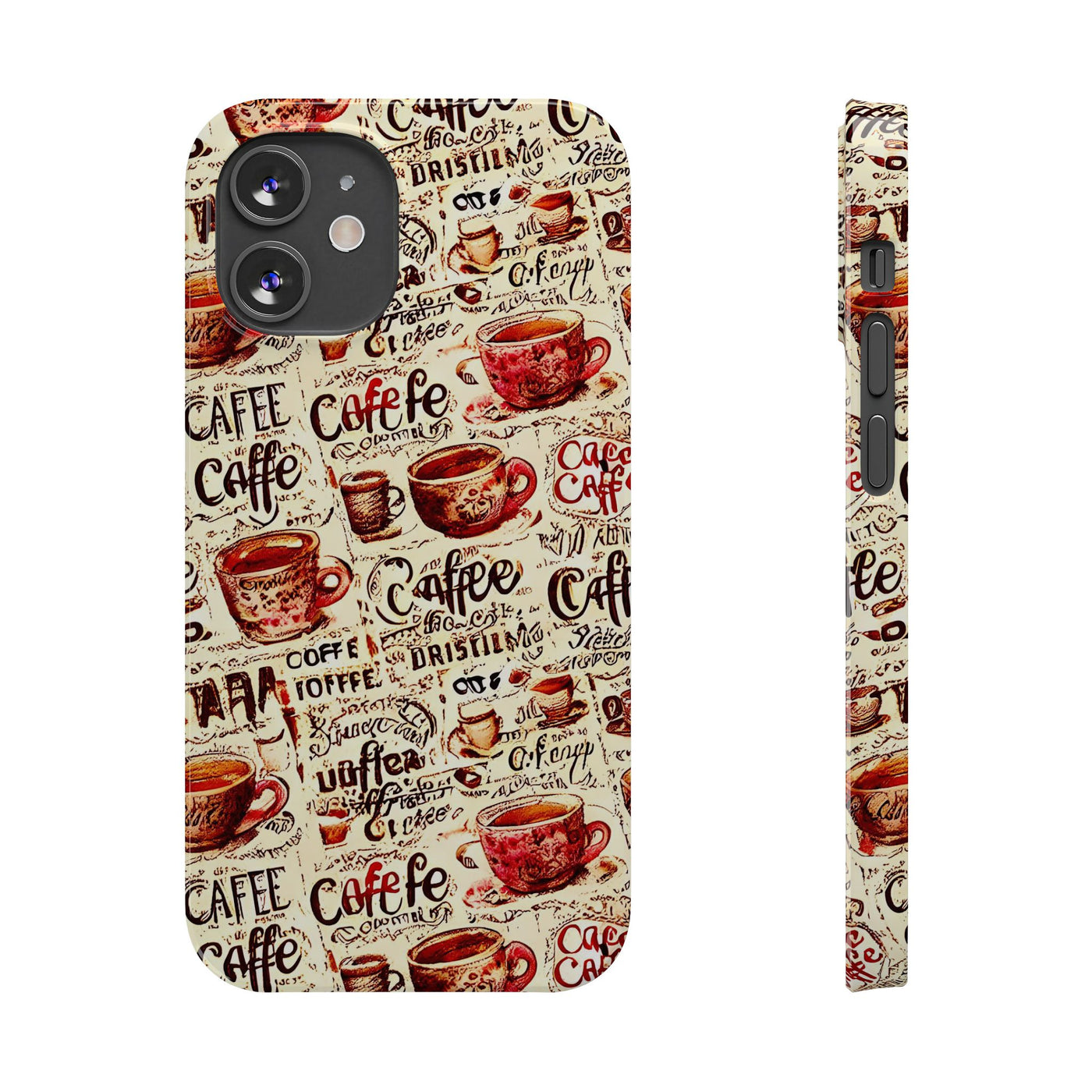 Slim Cute Phone Cases for Iphone - | iPhone 15 Case | iPhone 15 Pro Max Case, Iphone 14 Case, Iphone 14 Pro Max, Iphone 13, Paris Coffee Cup