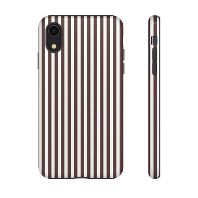 Tough Premium Brown Stripes Phone Case Gift for Her - For Apple iPhone 16 Pro Max 16e iPhone 15 Pro iPhone Iphone 14 Plus 13 Pro 12 SE XR - Studio40ParkLane
