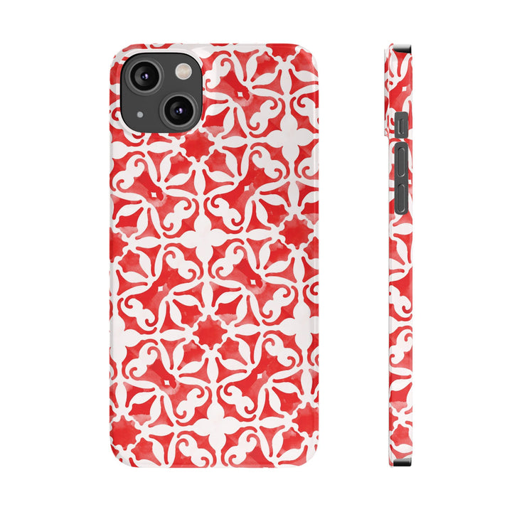 Slim Red Mosaic Gift for Her Cute Phone Cases for Iphone 16 Case | iPhone 15 Case | iPhone 15 Pro Max Case, Iphone 14, Iphone 14 Pro Max, Iphone 13, 12, 11, 10, 8,7 - Studio40ParkLane