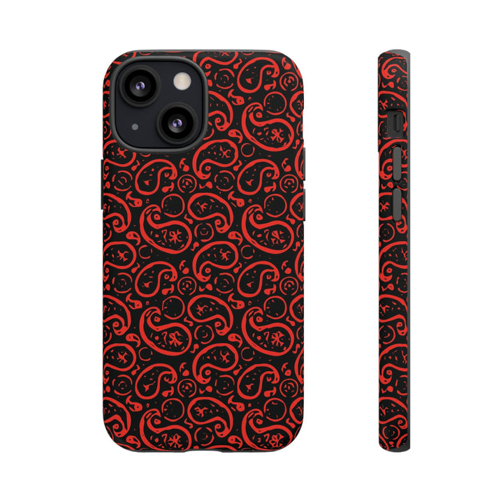 Cute IPhone Case | iPhone 15 Case | iPhone 15 Pro Max Case, Iphone 14 Case, Iphone 14 Pro Max Case IPhone Case for Art Lovers, Paisley Red - Studio40ParkLane