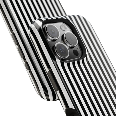 Custom Personalized Black White Striped Magsafe Phone Case for Iphone 17 - | iPhone 16 Pro Max Case | iPhone 15 Case Iphone 14 13 12 11 10 - Studio40ParkLane