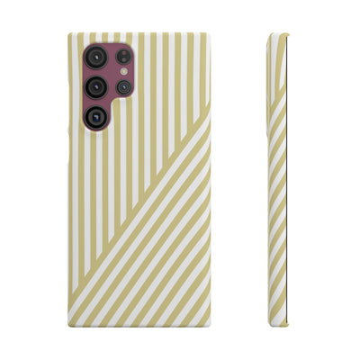 Aesthetic Yellow Beige Stripes Cute Phone Case Sleek Snap - For iPhone 17 Pro Max iPhone 16 Pro iPhone 15 Iphone 14 Plus 13 Pro 12 11 10 Gift