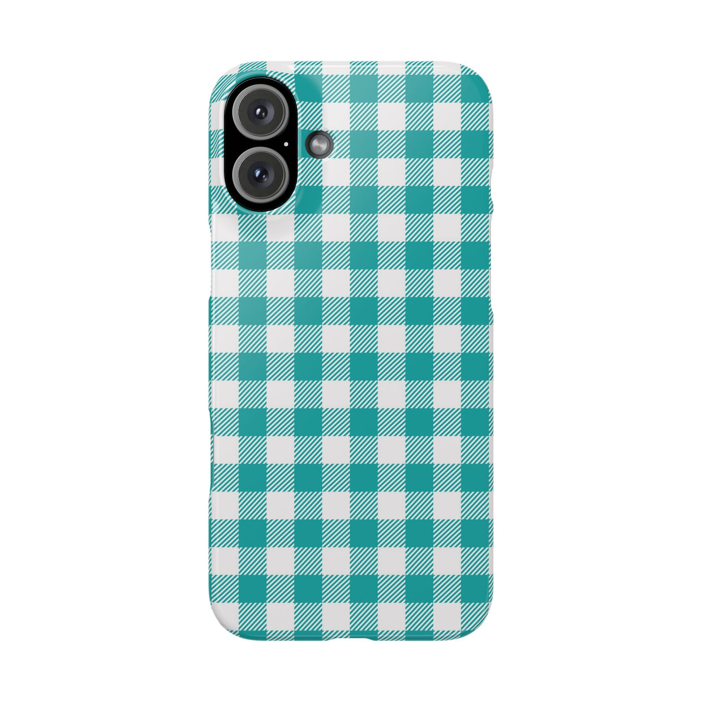 Slim Turquoise Gingham Gift for Her Cute Phone Cases for Iphone 16 Pro Max | iPhone 15 Case | iPhone 15 Pro Max Case, Iphone 14, 13, 12, 11, 10, 8, 7