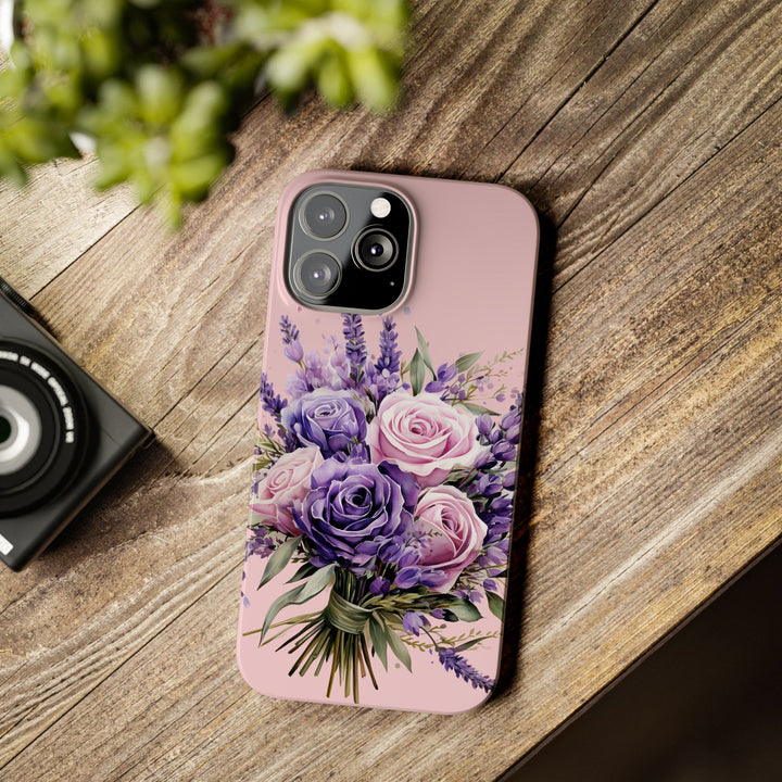 Slim Lavender Bouquet Flowers Cute Phone Cases for Iphone 16 Pro Max | iPhone 15 Case | iPhone 15 Pro Max Case, Iphone 14, Iphone 14 Pro Max, Iphone 13 12 11 8 7 - Studio40ParkLane
