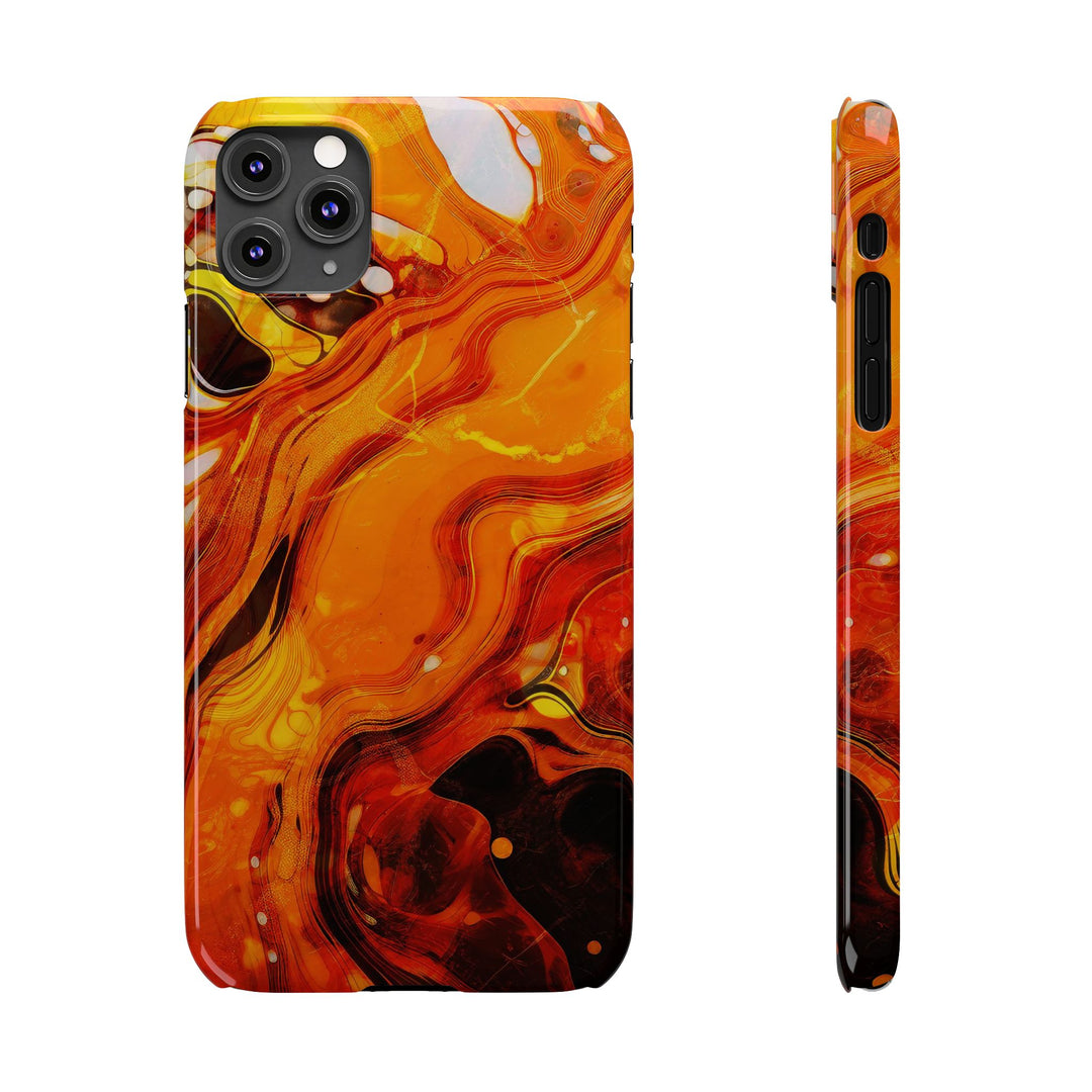 Slim Cute Phone Cases for Iphone - | iPhone 15 Case | iPhone 15 Pro Max Case, Iphone 14 Case, Iphone 14 Pro Max, Iphone 13, Marble Orange Yellow - Studio40ParkLane