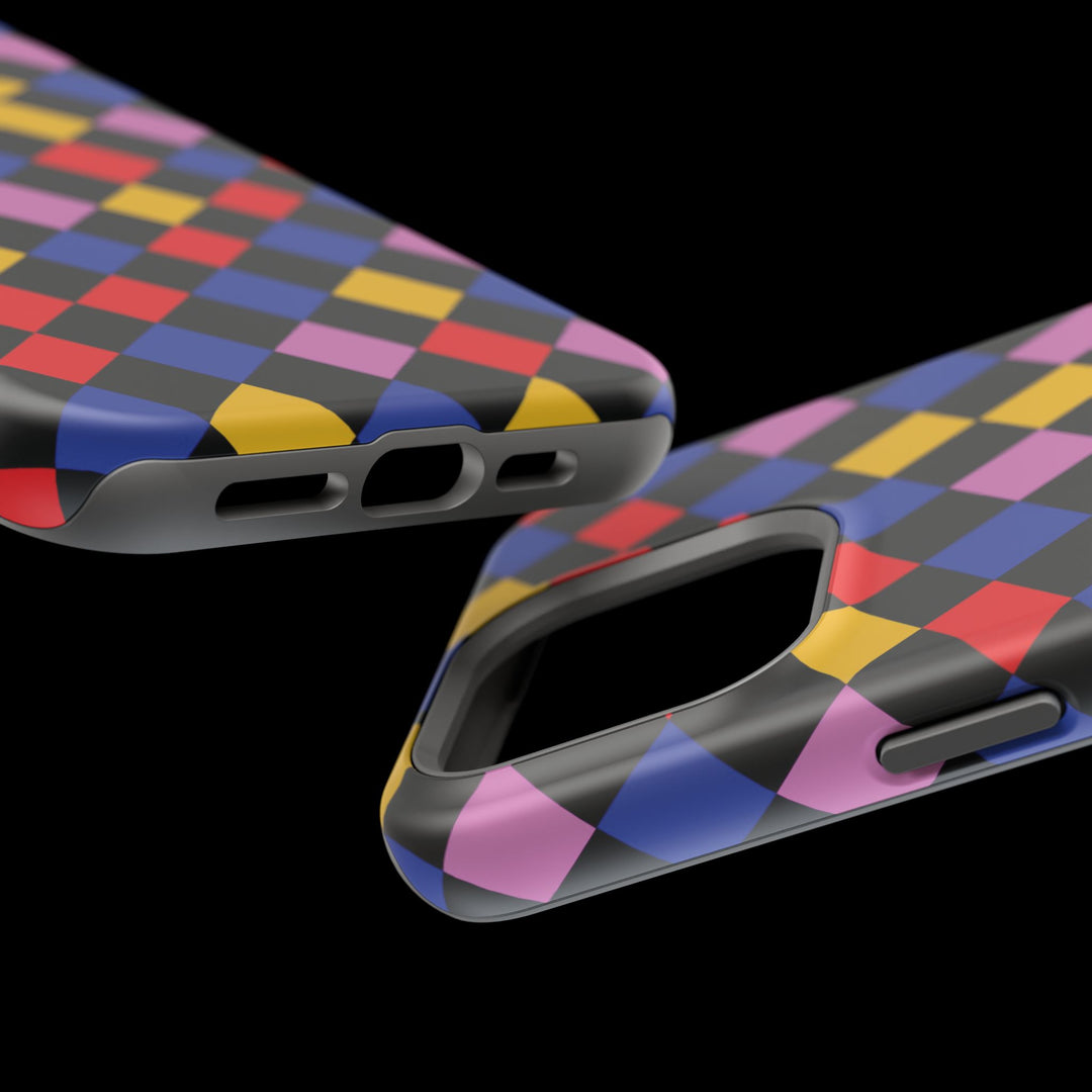 Aesthetic Colorful Checkerboard Tough Magsafe Phone Case - For iPhone 17 Pro Max iPhone 16 Pro iPhone 15 Iphone 14 Plus 13 Pro 12 11 Gift - Studio40ParkLane