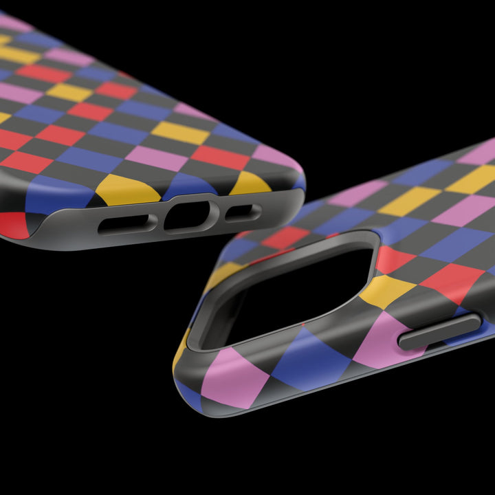 Aesthetic Colorful Checkerboard Tough Magsafe Phone Case - For iPhone 17 Pro Max iPhone 16 Pro iPhone 15 Iphone 14 Plus 13 Pro 12 11 Gift - Studio40ParkLane