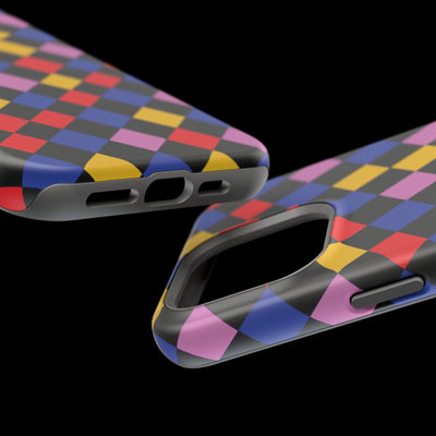 Aesthetic Colorful Checkerboard Tough Magsafe Phone Case - For iPhone 17 Pro Max iPhone 16 Pro iPhone 15 Iphone 14 Plus 13 Pro 12 11 Gift - Studio40ParkLane