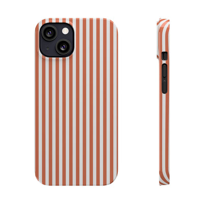 Slim Red Winter Peach Striped Cute Phone Case for Iphone 16 - | iPhone 15 Pro Max Case | iPhone 14 Case 13 12 11 10 9 8 7 X XS Gift for Her