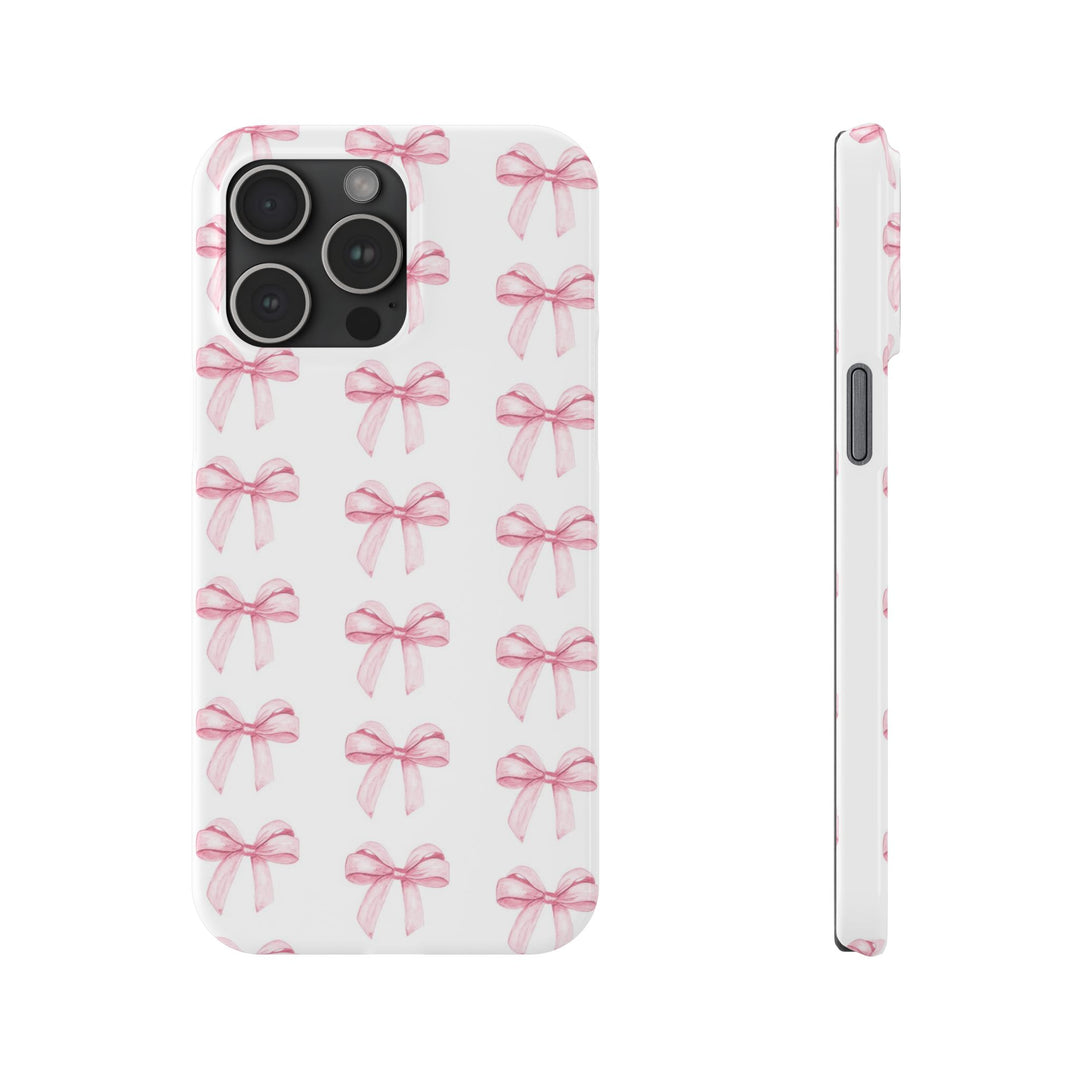 Slim Pink Bows Cute Phone Cases for Iphone 16 Pro Max | iPhone 15 Case | iPhone 15 Pro Max Case, Iphone 14, Iphone 14 Pro Max, Iphone 13 12 11 8 7 - Studio40ParkLane
