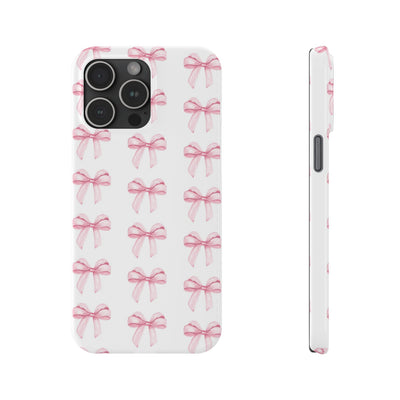 Slim Pink Bows Cute Phone Cases for Iphone 16 Pro Max | iPhone 15 Case | iPhone 15 Pro Max Case, Iphone 14, Iphone 14 Pro Max, Iphone 13 12 11 8 7