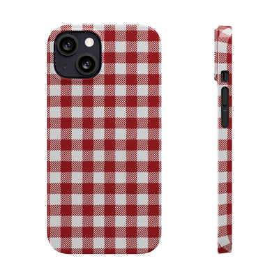 Slim Red Gingham Gift for Her Cute Phone Cases for Iphone 16 Pro Max | iPhone 15 Case | iPhone 15 Pro Max Case, Iphone 14, 13, 12, 11, 10, 8, 7