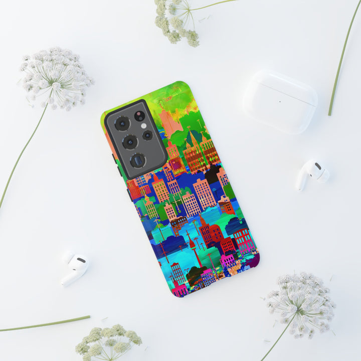 Cute Samsung Case | Cool Iphone Case | Summer City Skyline, Samsung S24, S23, S22, S21, IPhone 15 Case | Iphone 14 Case, Iphone 13 Case - Studio40ParkLane